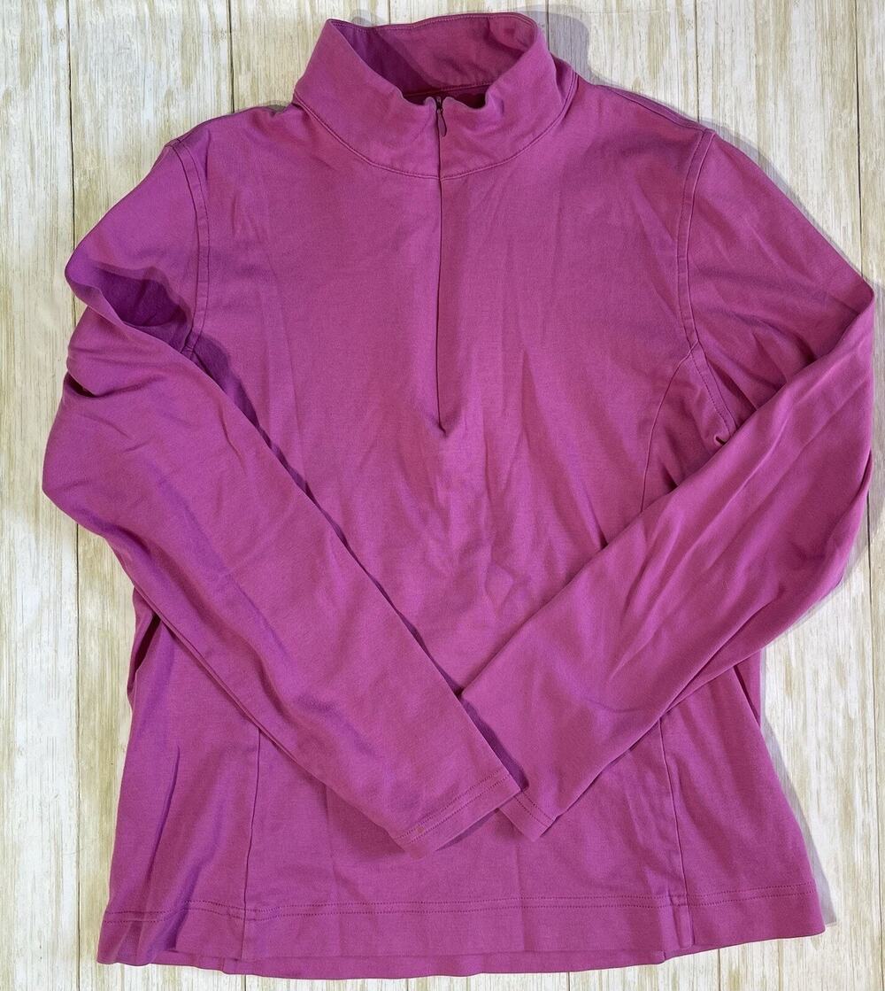 Carnoustie Women's Pink Long Sleeve 1/4 Zip Golf Top Size M